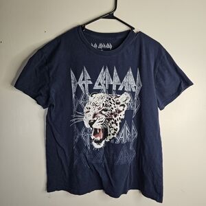 Def Leppard Navy Blue Graphic Tee